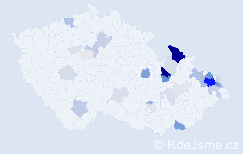 Příjmení: 'Sroka', počet výskytů 111 v celé ČR