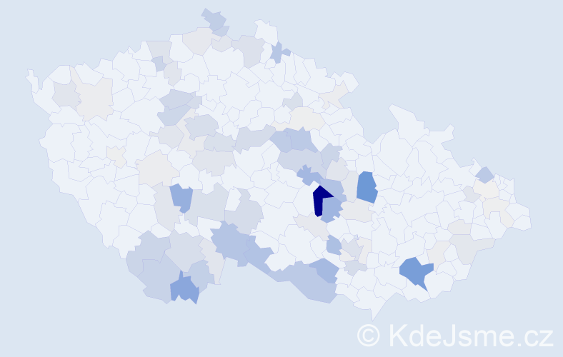 Příjmení: 'Kaštánek', počet výskytů 290 v celé ČR