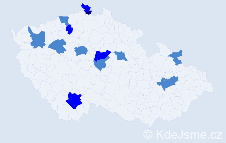 Příjmení: 'Sajfert', počet výskytů 19 v celé ČR