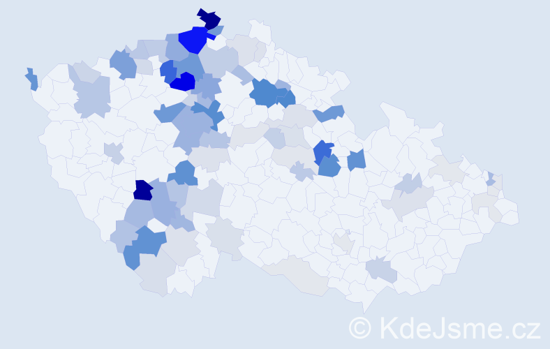 Příjmení: 'Barcalová', počet výskytů 304 v celé ČR