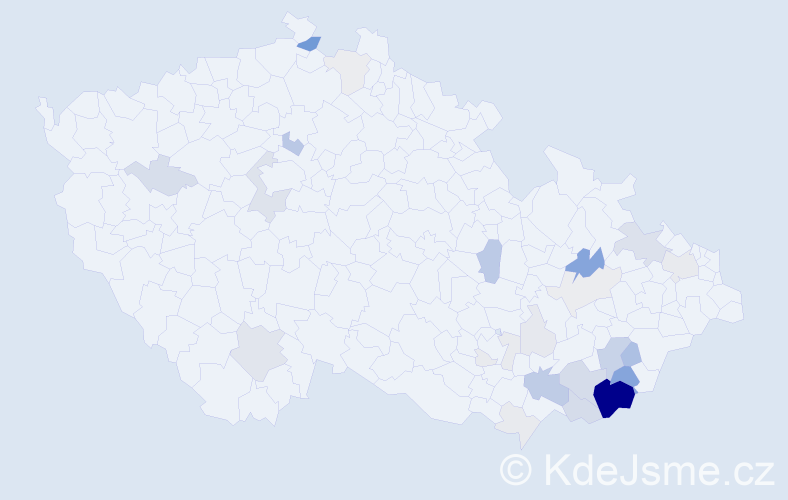 Příjmení: 'Slinták', počet výskytů 105 v celé ČR