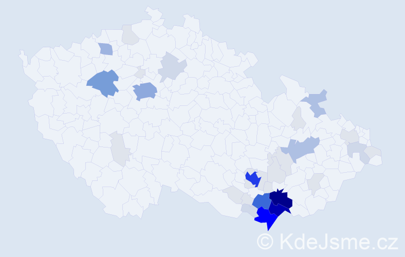 Příjmení: 'Košulič', počet výskytů 167 v celé ČR