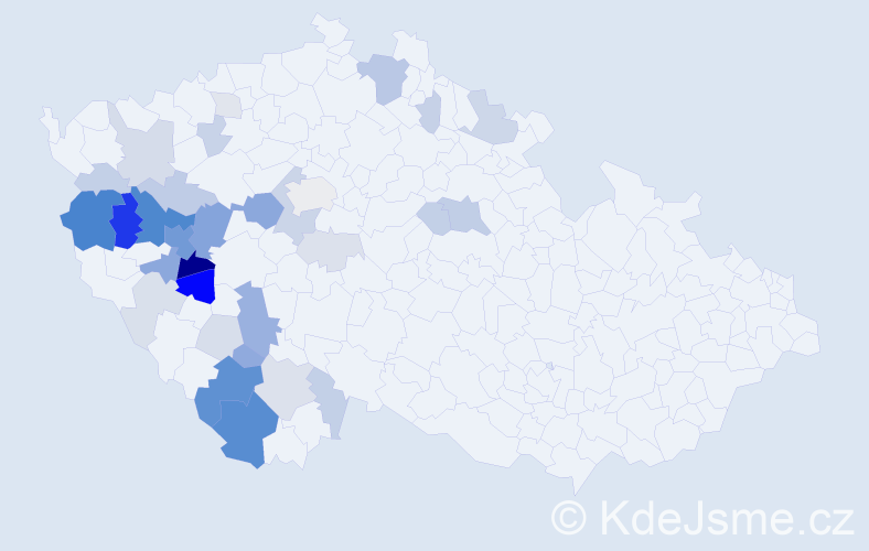 Příjmení: 'Kajer', počet výskytů 114 v celé ČR