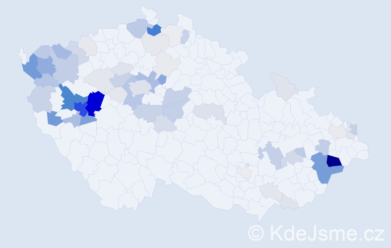 Příjmení: 'Baslová', počet výskytů 286 v celé ČR
