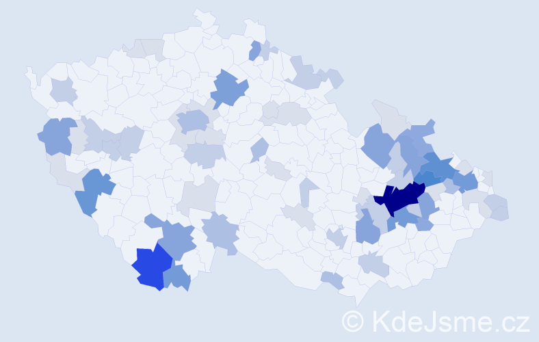 Příjmení: 'Bejdáková', počet výskytů 206 v celé ČR
