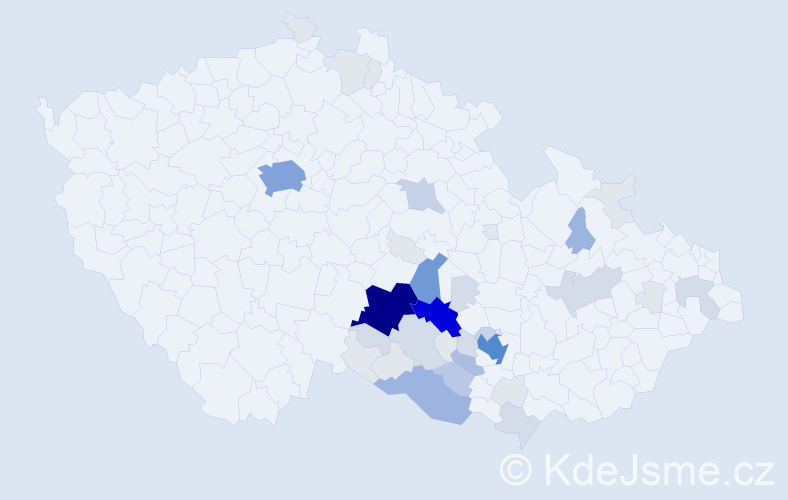 Příjmení: 'Cejnek', počet výskytů 157 v celé ČR