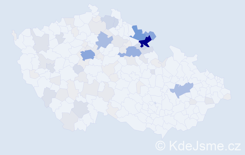 Příjmení: 'Kubeček', počet výskytů 388 v celé ČR