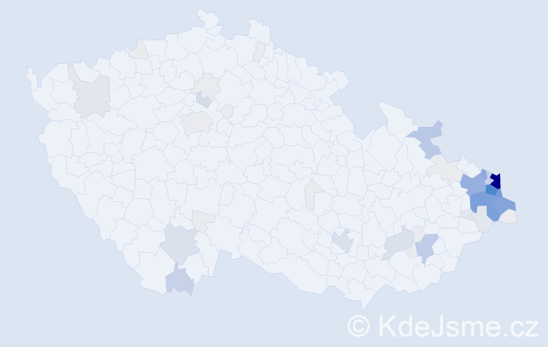 Příjmení: 'Siuda', počet výskytů 252 v celé ČR