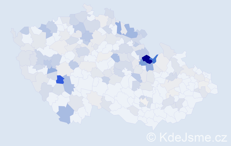 Příjmení: 'Prokopec', počet výskytů 451 v celé ČR