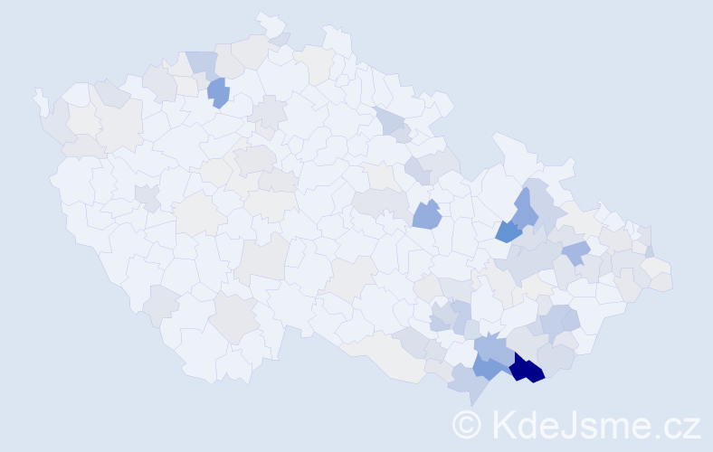 Příjmení: 'Bačíková', počet výskytů 420 v celé ČR