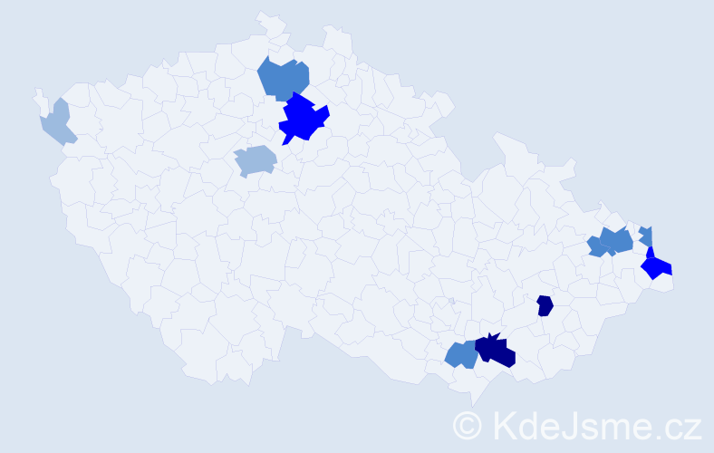 Příjmení: 'Huta', počet výskytů 29 v celé ČR