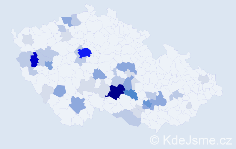 Příjmení: 'Hrad', počet výskytů 132 v celé ČR