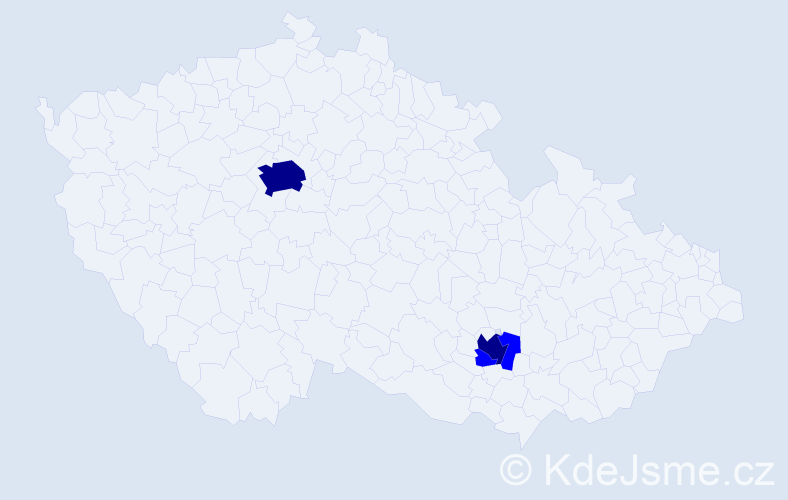 Příjmení: 'Odintsova', počet výskytů 5 v celé ČR
