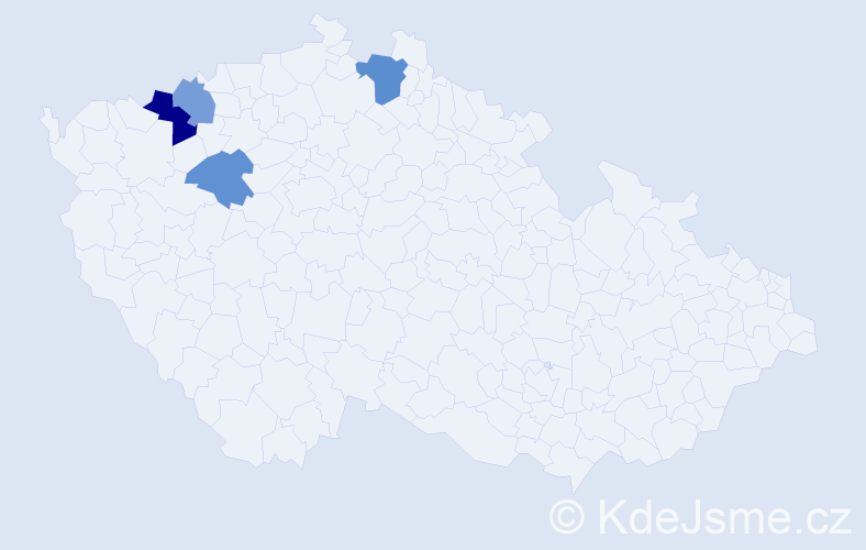 Příjmení: 'Gasperová', počet výskytů 6 v celé ČR