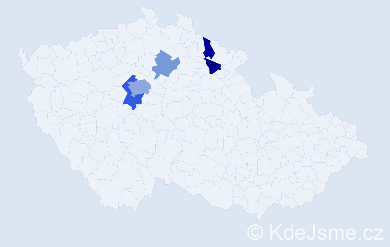 Příjmení: 'Funferová', počet výskytů 10 v celé ČR