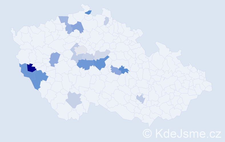 Příjmení: 'Mensová', počet výskytů 48 v celé ČR