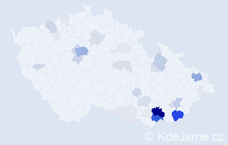 Příjmení: 'Kundrata', počet výskytů 148 v celé ČR