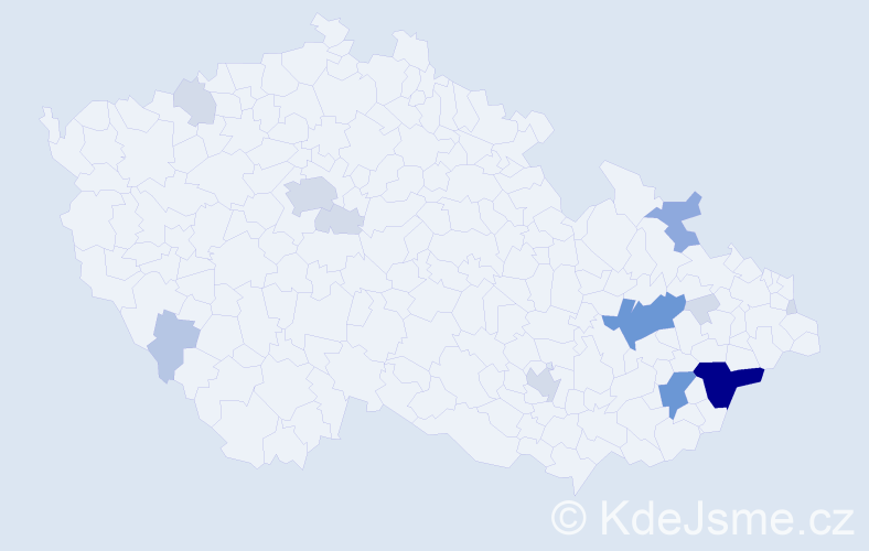 Příjmení: 'Katrušák', počet výskytů 40 v celé ČR