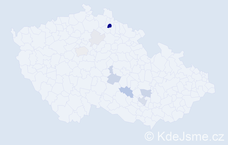 Příjmení: 'Machat', počet výskytů 23 v celé ČR