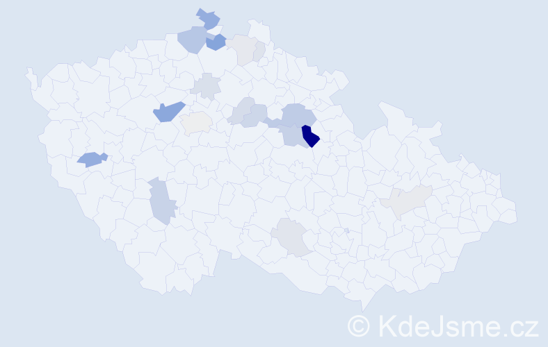 Příjmení: 'Laksarová', počet výskytů 49 v celé ČR