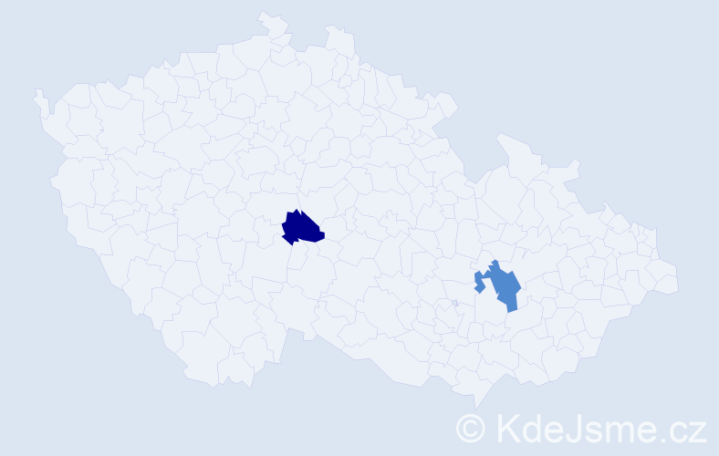 Příjmení: 'Kachramanová', počet výskytů 5 v celé ČR