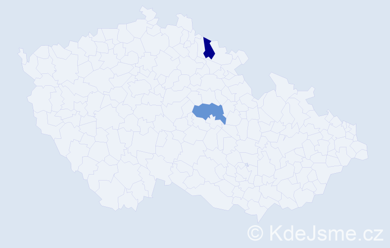 Příjmení: 'Zarebski', počet výskytů 2 v celé ČR