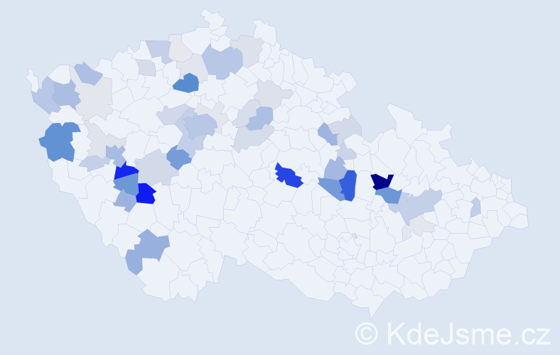 Příjmení: 'Pechrová', počet výskytů 168 v celé ČR
