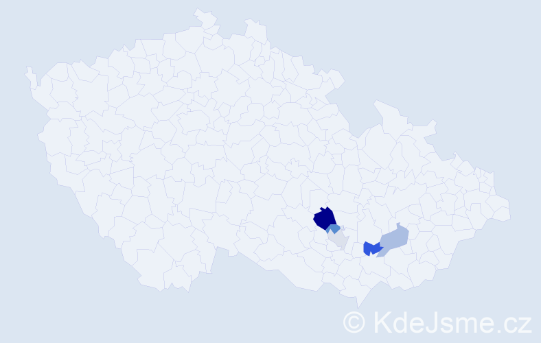 Příjmení: 'Neča', počet výskytů 7 v celé ČR