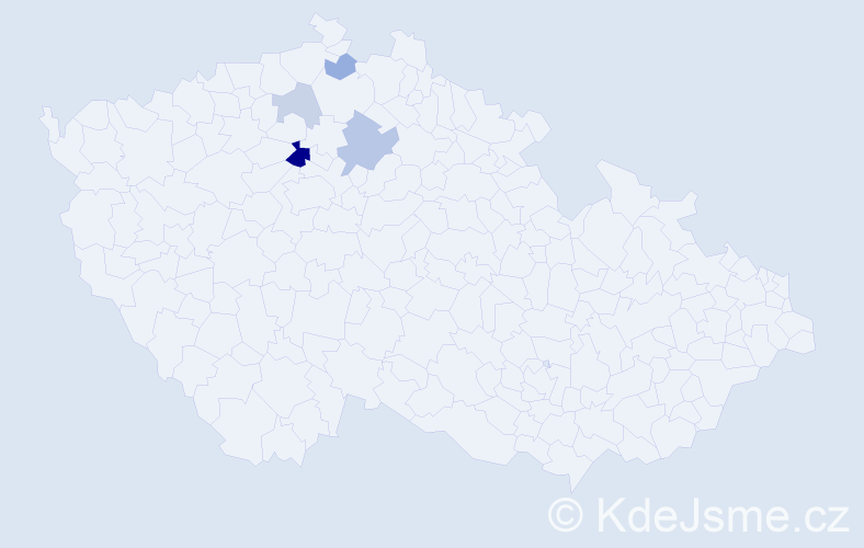 Příjmení: 'Kdér', počet výskytů 10 v celé ČR