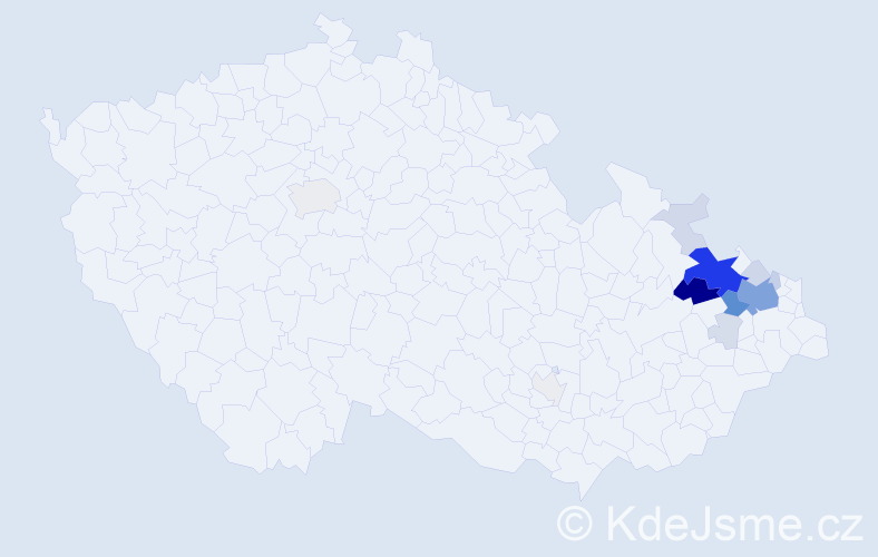 Příjmení: 'Balnarová', počet výskytů 56 v celé ČR
