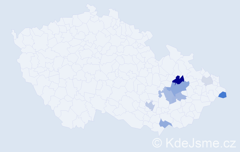 Příjmení: 'Zákopčan', počet výskytů 11 v celé ČR