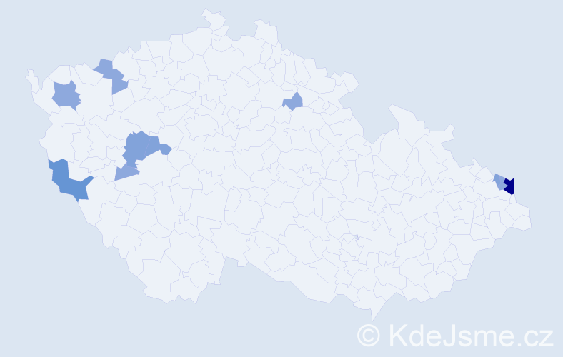 Příjmení: 'Hamrusová', počet výskytů 22 v celé ČR
