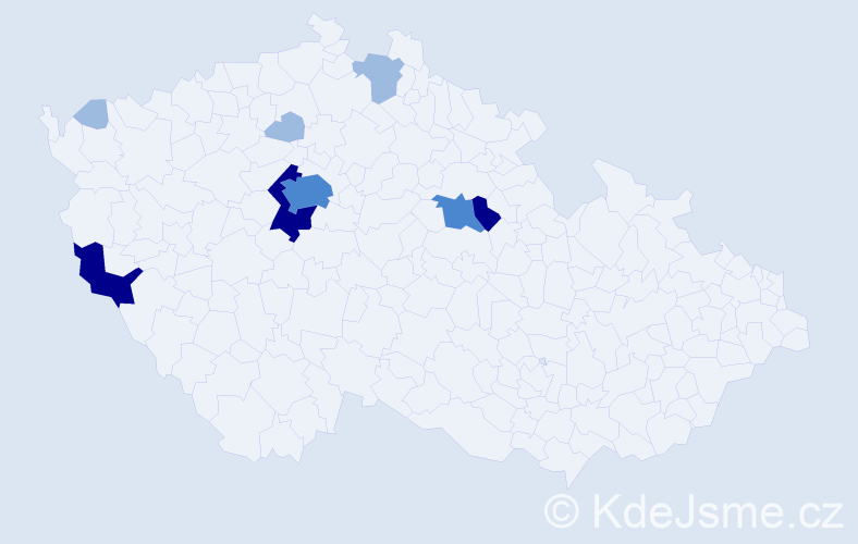 Příjmení: 'Markovics', počet výskytů 19 v celé ČR