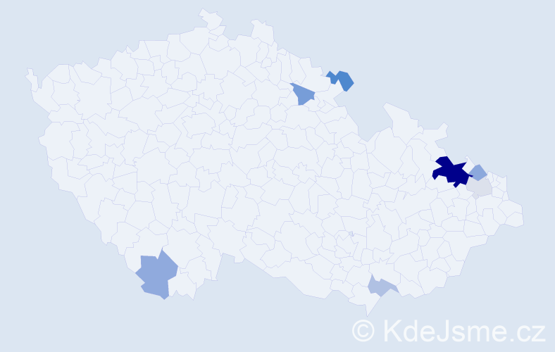 Příjmení: 'Porubek', počet výskytů 16 v celé ČR