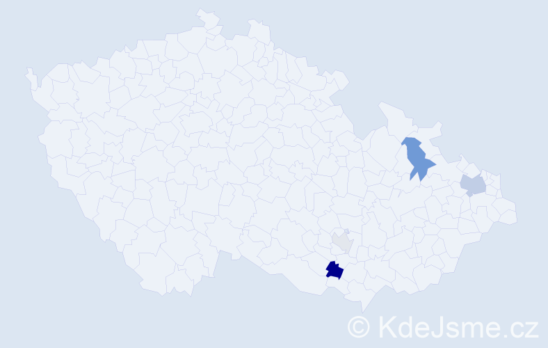 Příjmení: 'Velkovová', počet výskytů 8 v celé ČR