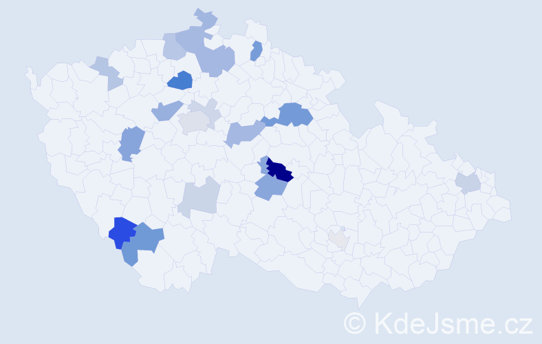 Příjmení: 'Kodrle', počet výskytů 48 v celé ČR