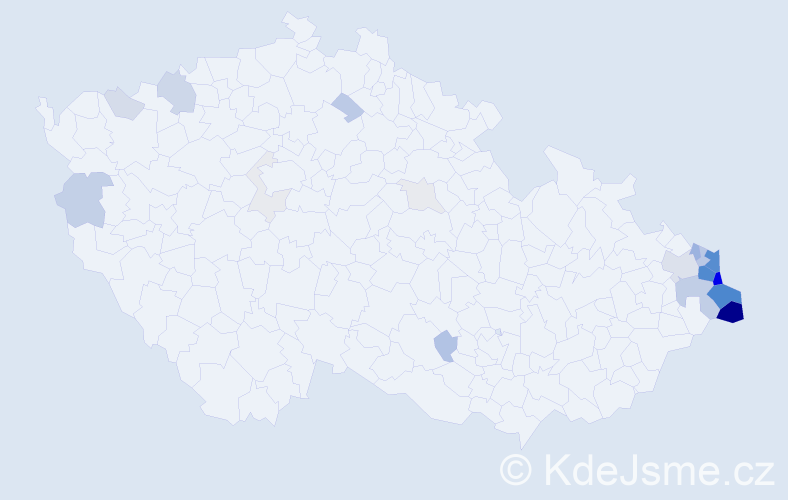 Příjmení: 'Slowik', počet výskytů 108 v celé ČR