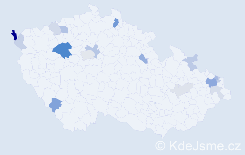 Příjmení: 'Repčíková', počet výskytů 40 v celé ČR