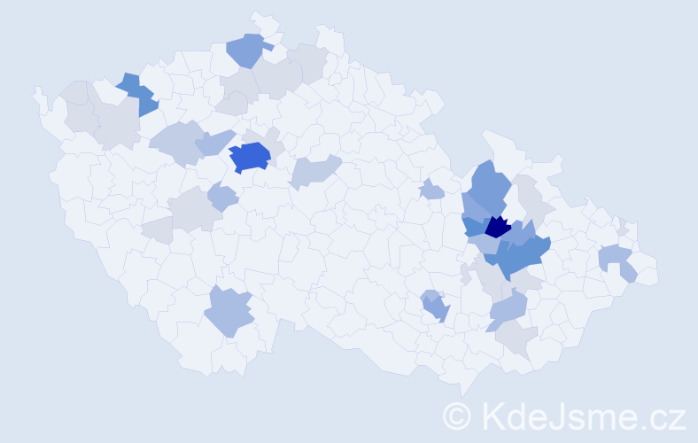 Příjmení: 'Wiedermann', počet výskytů 125 v celé ČR