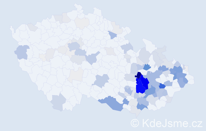 Příjmení: 'Rozehnal', počet výskytů 529 v celé ČR
