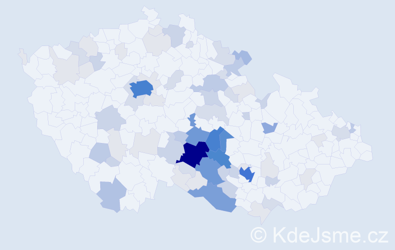 Příjmení: 'Pejchal', počet výskytů 288 v celé ČR