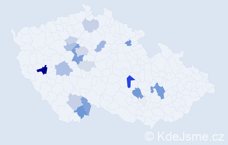 Příjmení: 'Heral', počet výskytů 69 v celé ČR