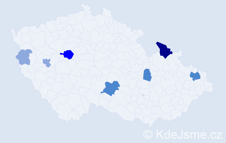 Příjmení: 'Turická', počet výskytů 17 v celé ČR