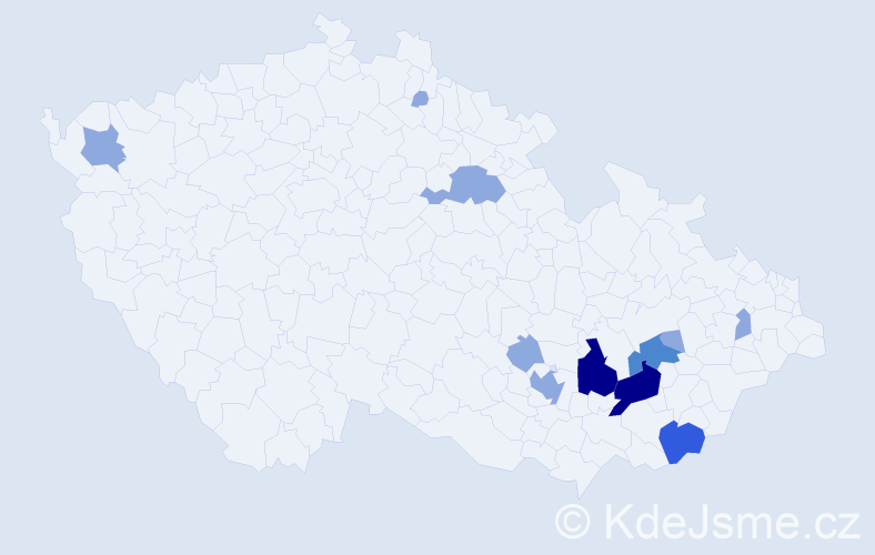 Příjmení: 'Baranyaiová', počet výskytů 22 v celé ČR