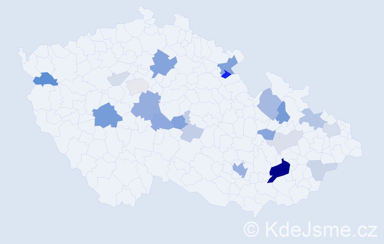 Příjmení: 'Surynek', počet výskytů 57 v celé ČR