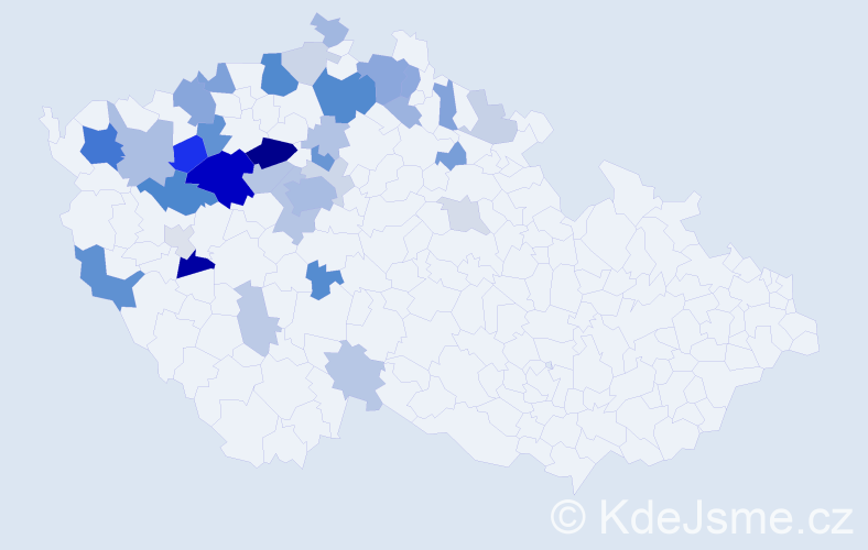 Příjmení: 'Ryšlavá', počet výskytů 98 v celé ČR