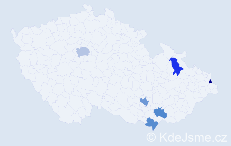 Příjmení: 'Krupár', počet výskytů 10 v celé ČR