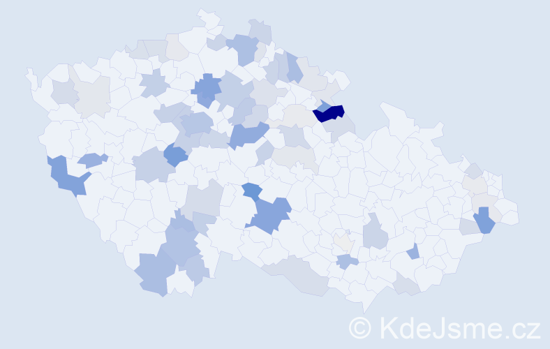 Příjmení: 'Skočdopolová', počet výskytů 175 v celé ČR