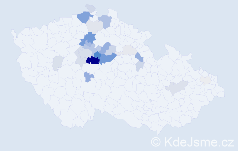 Příjmení: 'Kurelová', počet výskytů 102 v celé ČR