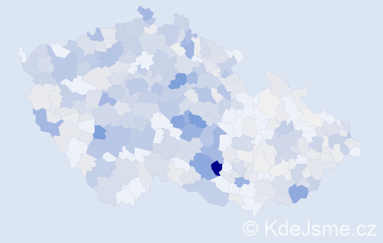 Příjmení: 'Kafka', počet výskytů 1753 v celé ČR